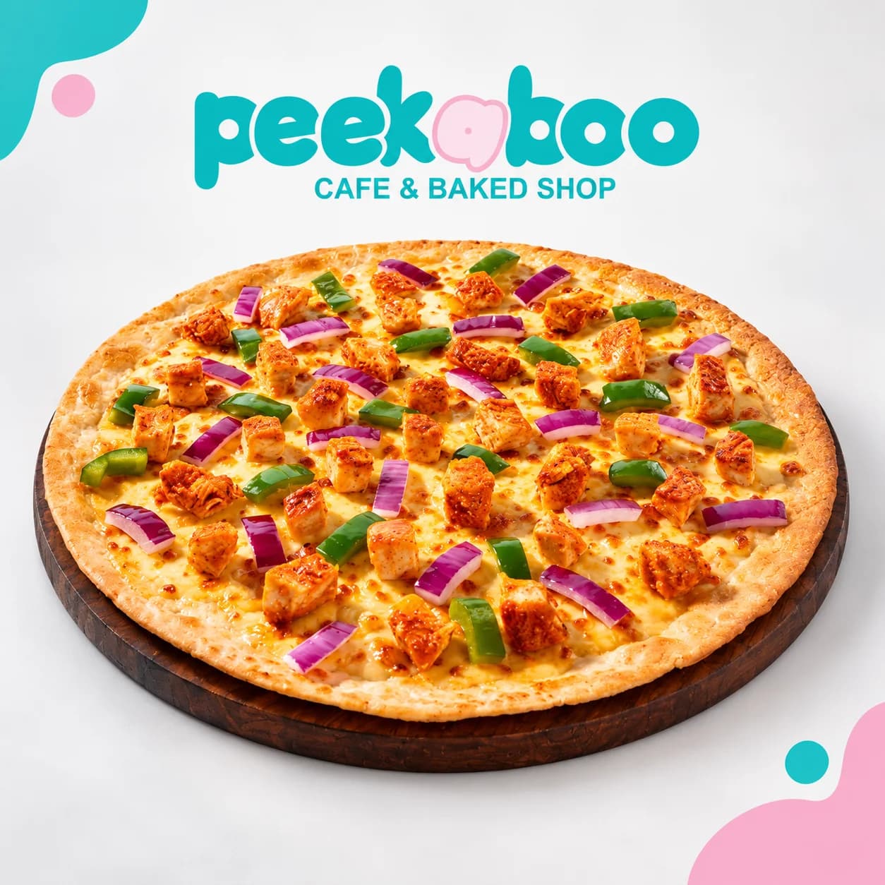 Peekaboo chicken pizza
